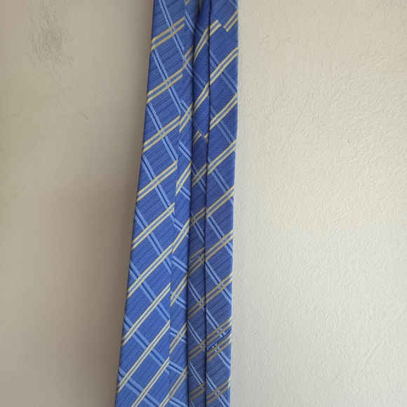 Hugo Boss Blue and Gold Plaid Tie - Picture 12 of 14
